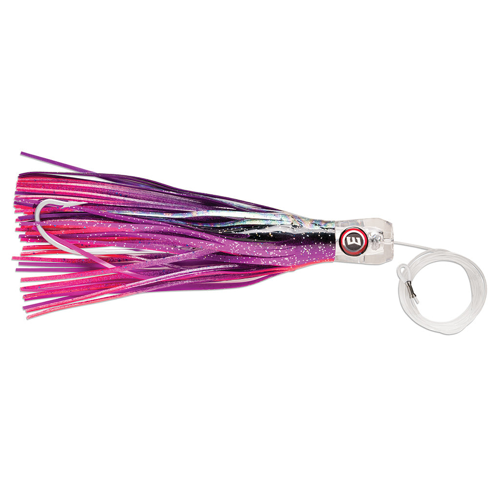 Williamson Big Game Catcher 8 8.25-inch Black Knight trolling jig with holographic foil skirt and VMC hook