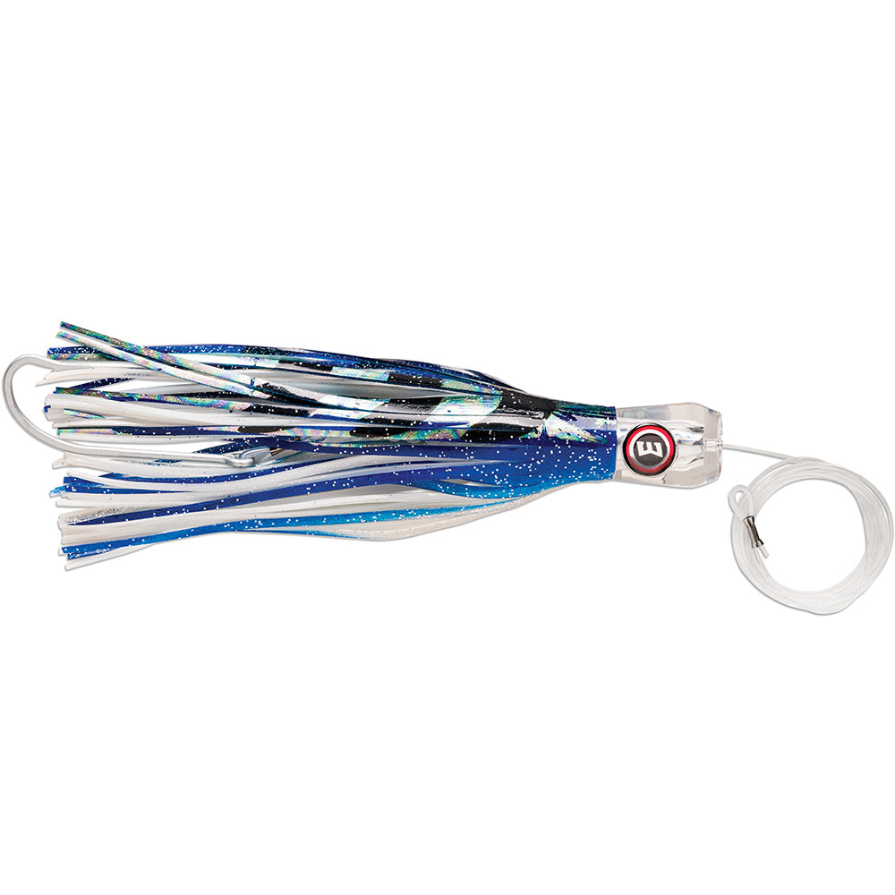 Williamson Big Game Catcher 8 8.25 inch Skipjack trolling jig with holographic foil skirt and VMC hook