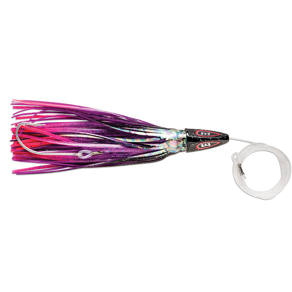 Williamson High-Speed Tuna Catcher 7.5 inch Dark Knight trolling lure with triangular metal head and VMC hooks