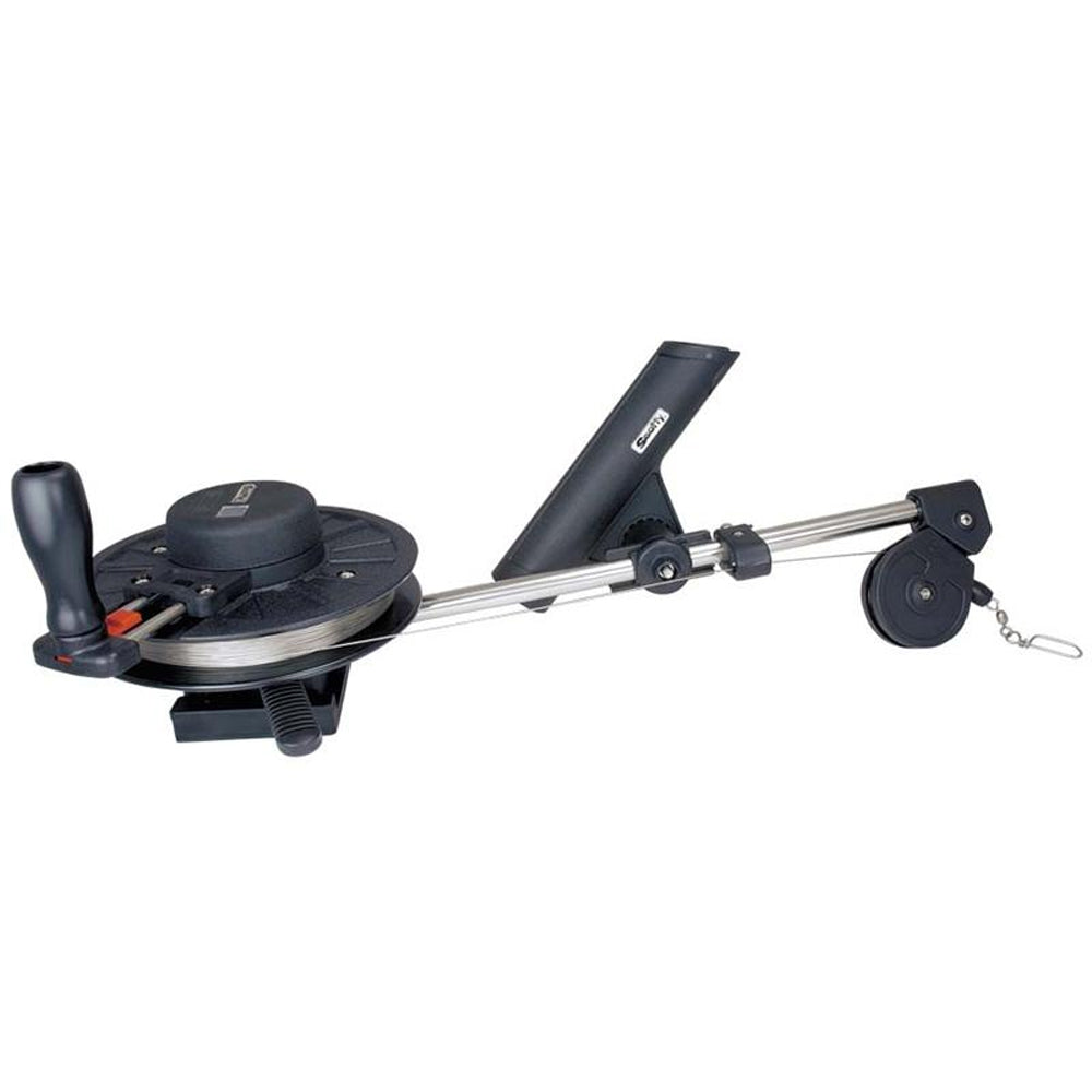 Scotty 1060 Depthking 23-inch manual downrigger with Rodmaster II rod holder and Quick-Slide deck mounting bracket