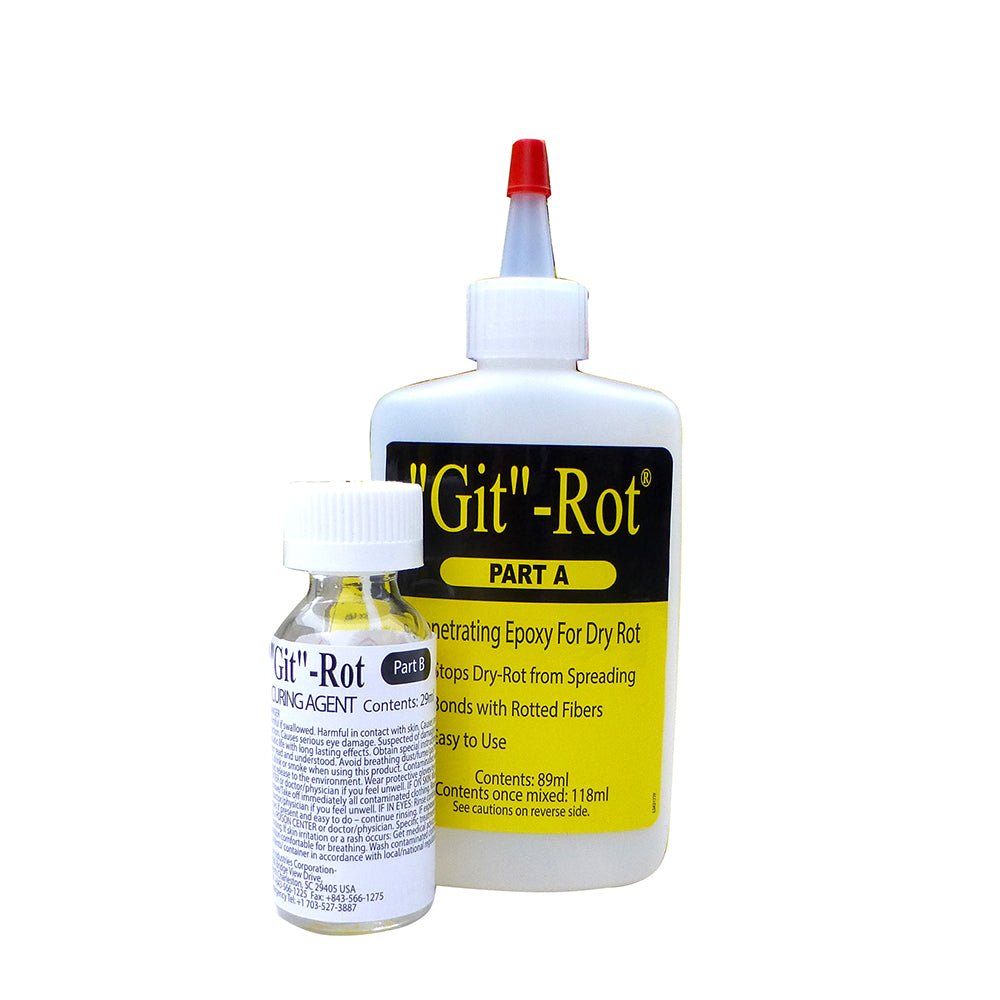 BoatLIFE Git Rot Kit 4oz two-part liquid epoxy for rotted wood repair in fiberglass and wood boats