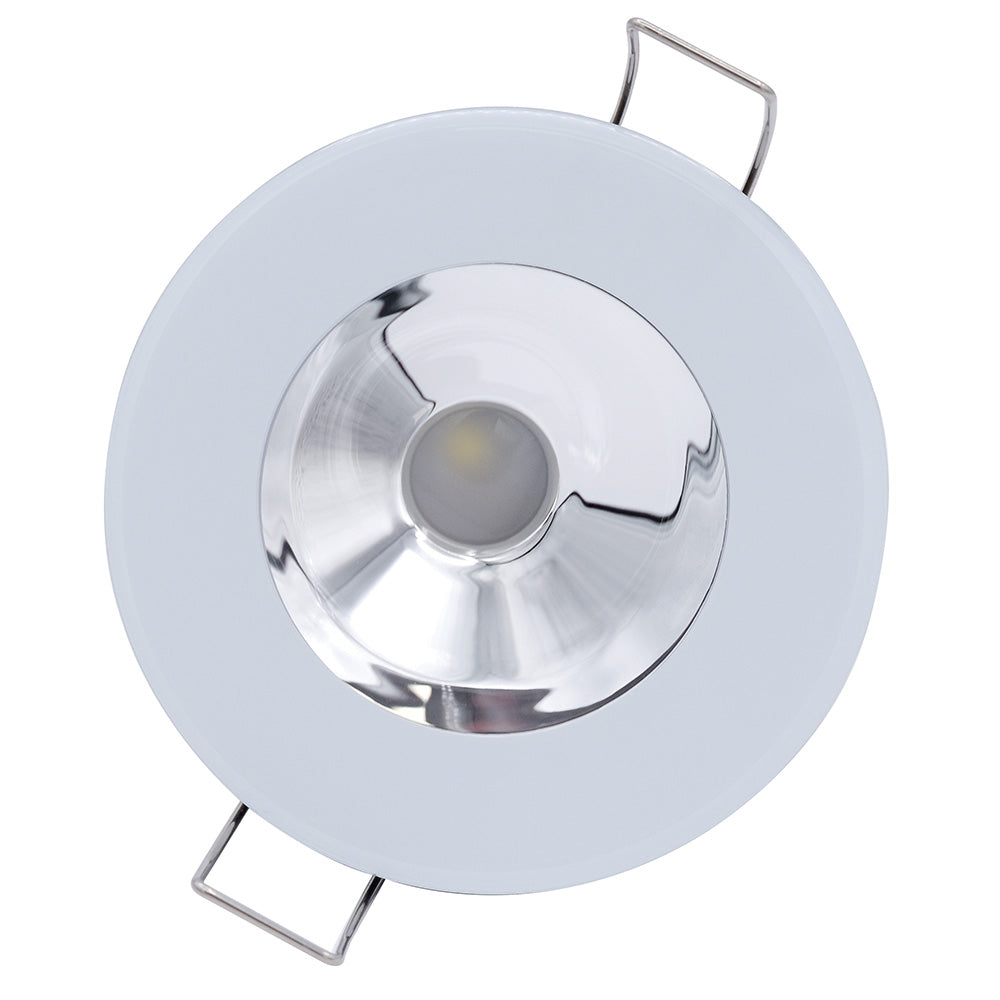 Lumitec Illusion Flush Mount LED Down Light - Spectrum RGBW - Warm White - White Housing