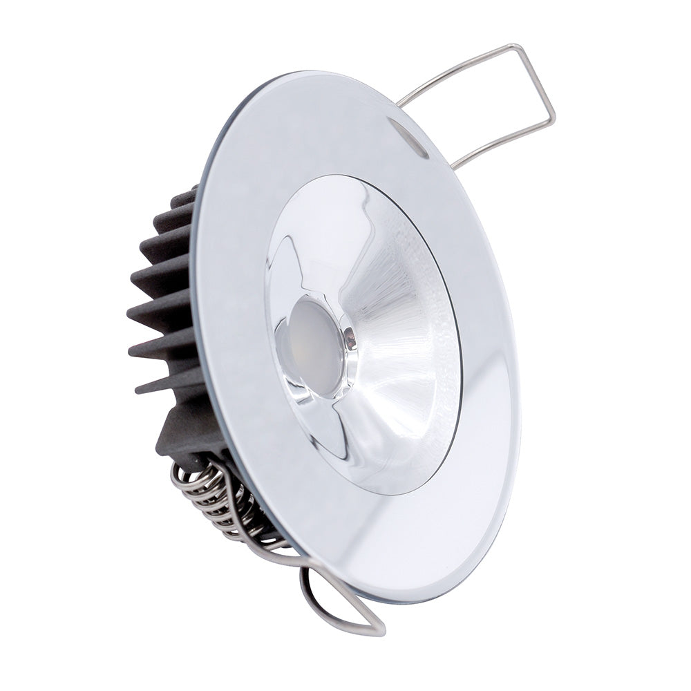 Lumitec Illusion flush mount LED down light white non-dimming white housing mirrored 2.5 inch