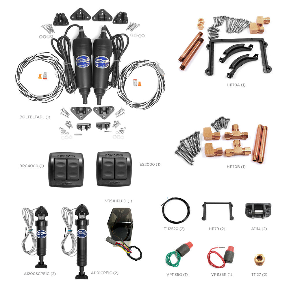 Bennett Marine Dealer Service Kit with trim tab replacement parts for electric and hydraulic systems