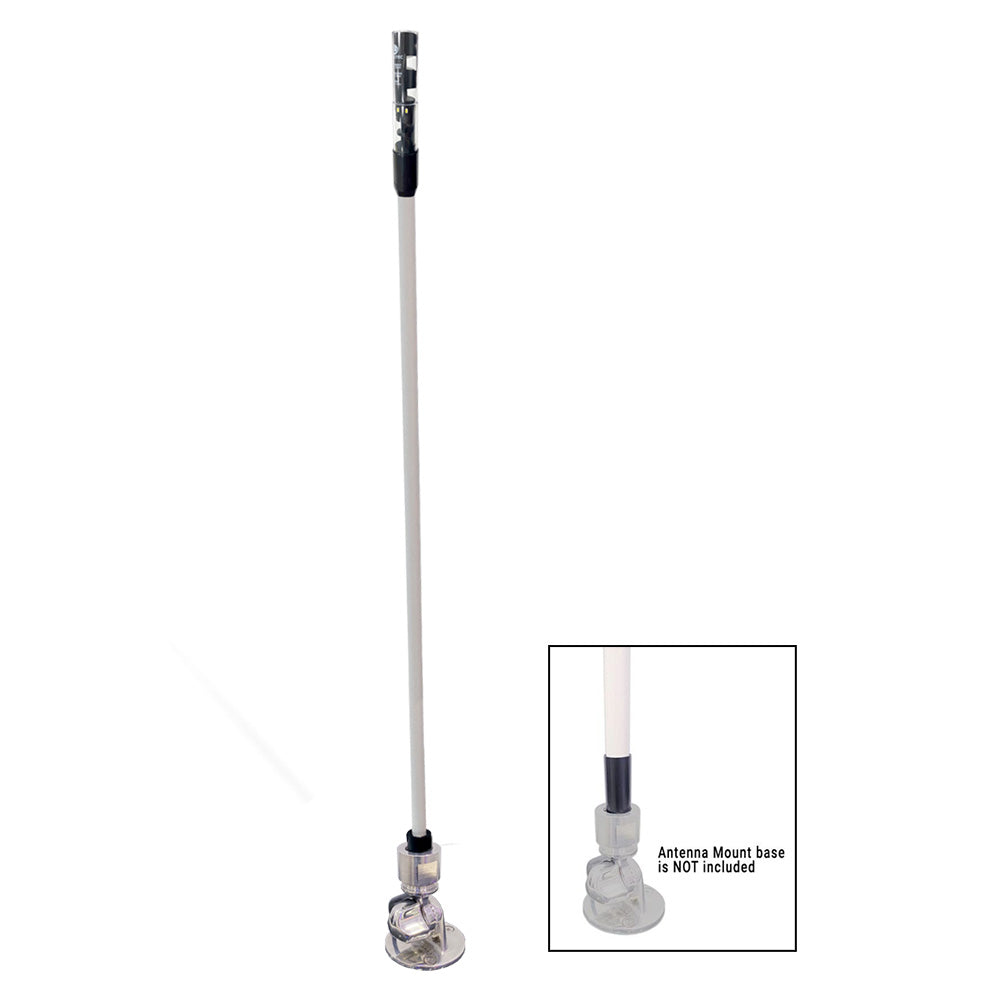 Lumitec Contour 39-inch masthead all-round anchor combo light with antenna mount, white, IP67 rated