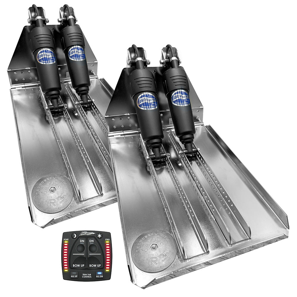 Bennett Marine BOLT 14x23 dual electric trim tab system with One Box Indication Unit helm keypad