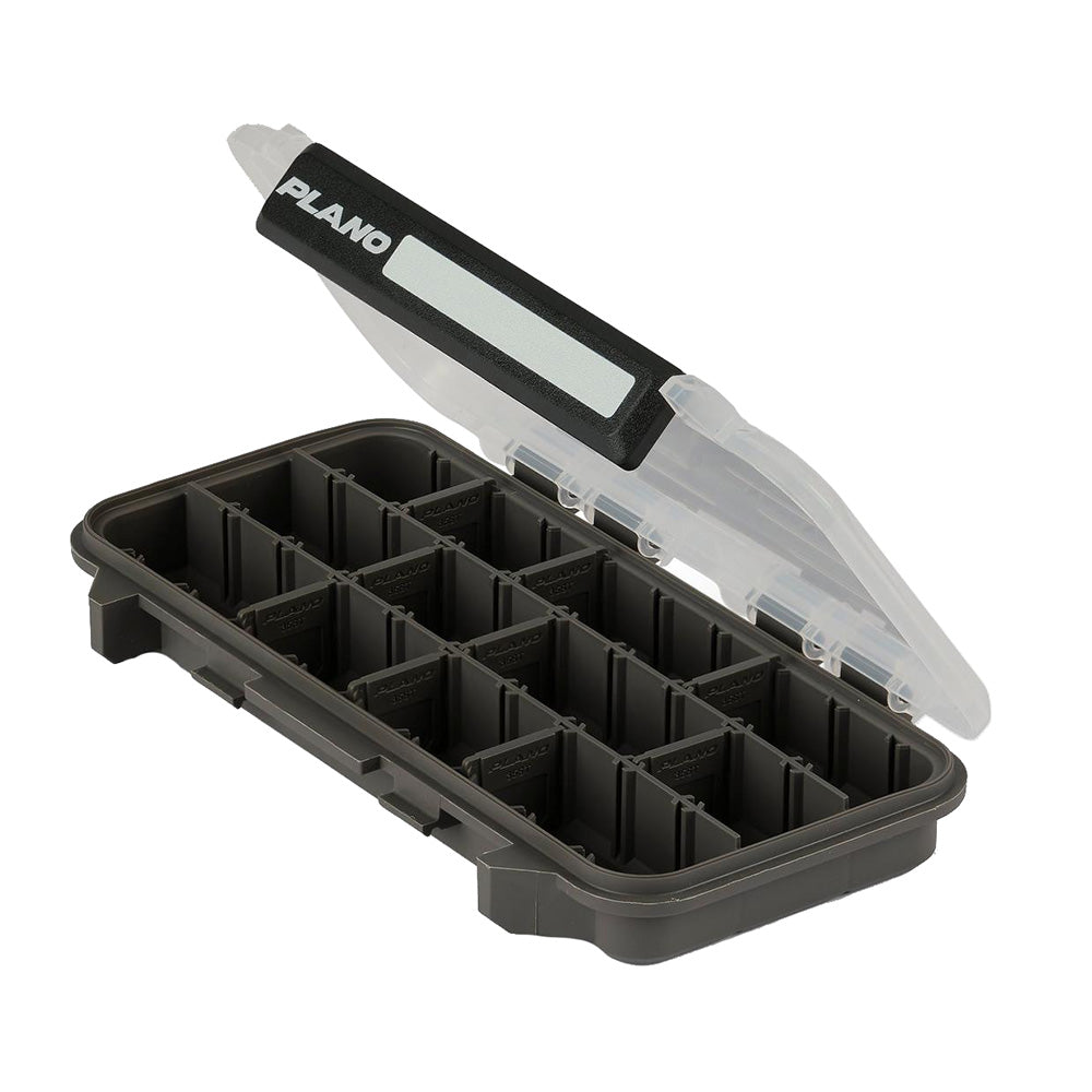 Plano Stowaway 3500 clear-lid tackle storage box with adjustable divider compartments