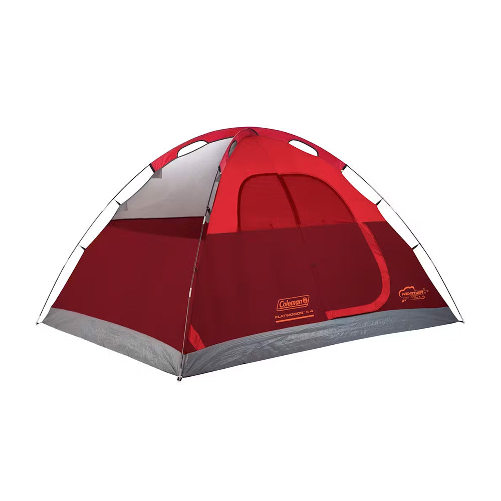 Coleman 4-Person Flatwoods II™ Lightweight Dome Camping Tent - Red