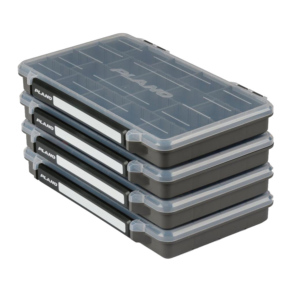 Plano Stowaway 3700 tackle storage box 4-Pack with adjustable dividers and transparent lid
