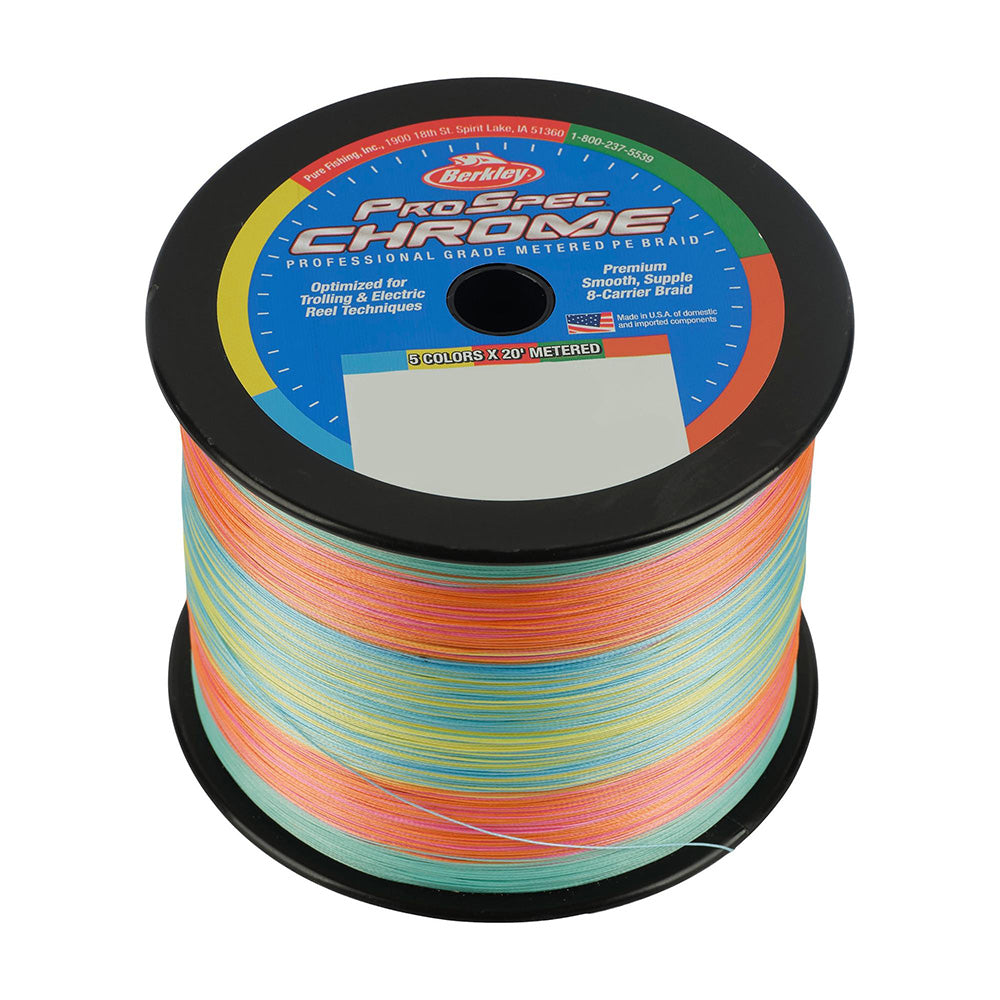 Berkley ProSpec Chrome 5x20 Metered Braid 20lb 3500yd spool with 4-color depth metering