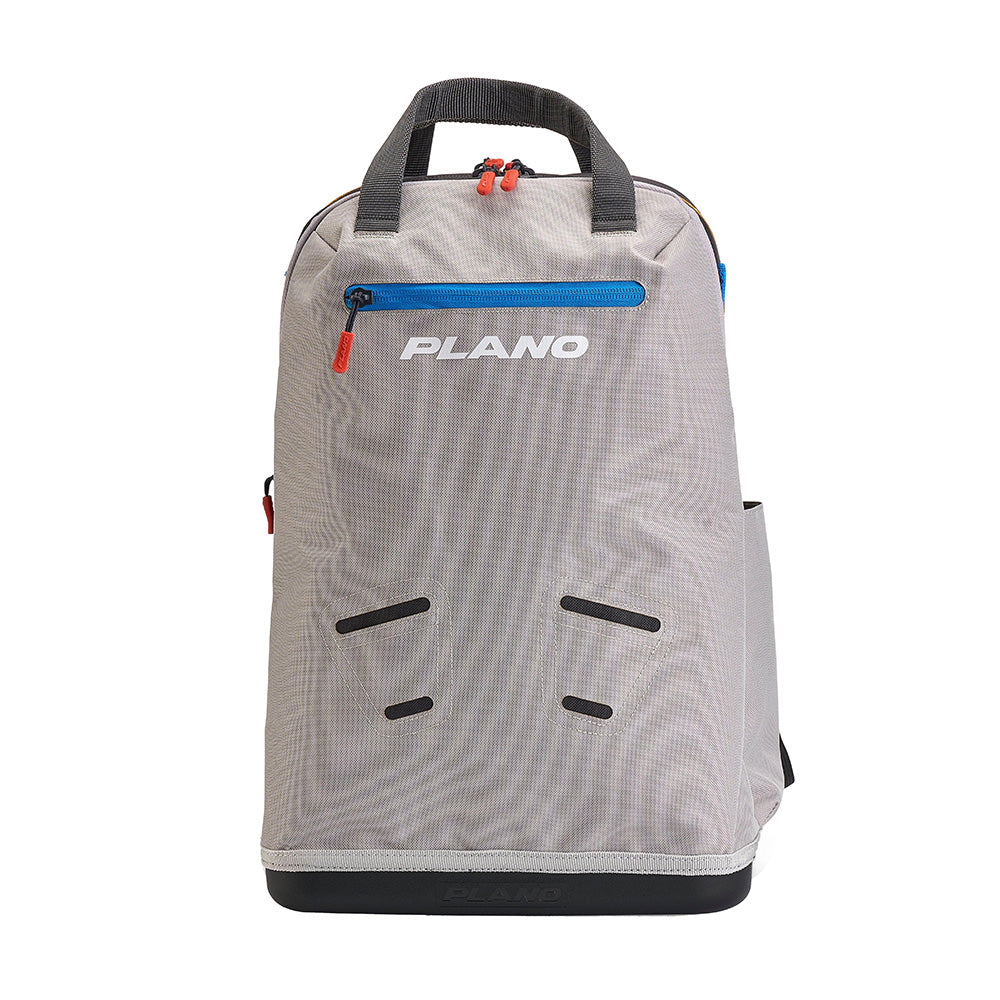 Plano Weekend Tackle Backpack in Creek colorway with molded waterproof base and organized compartments