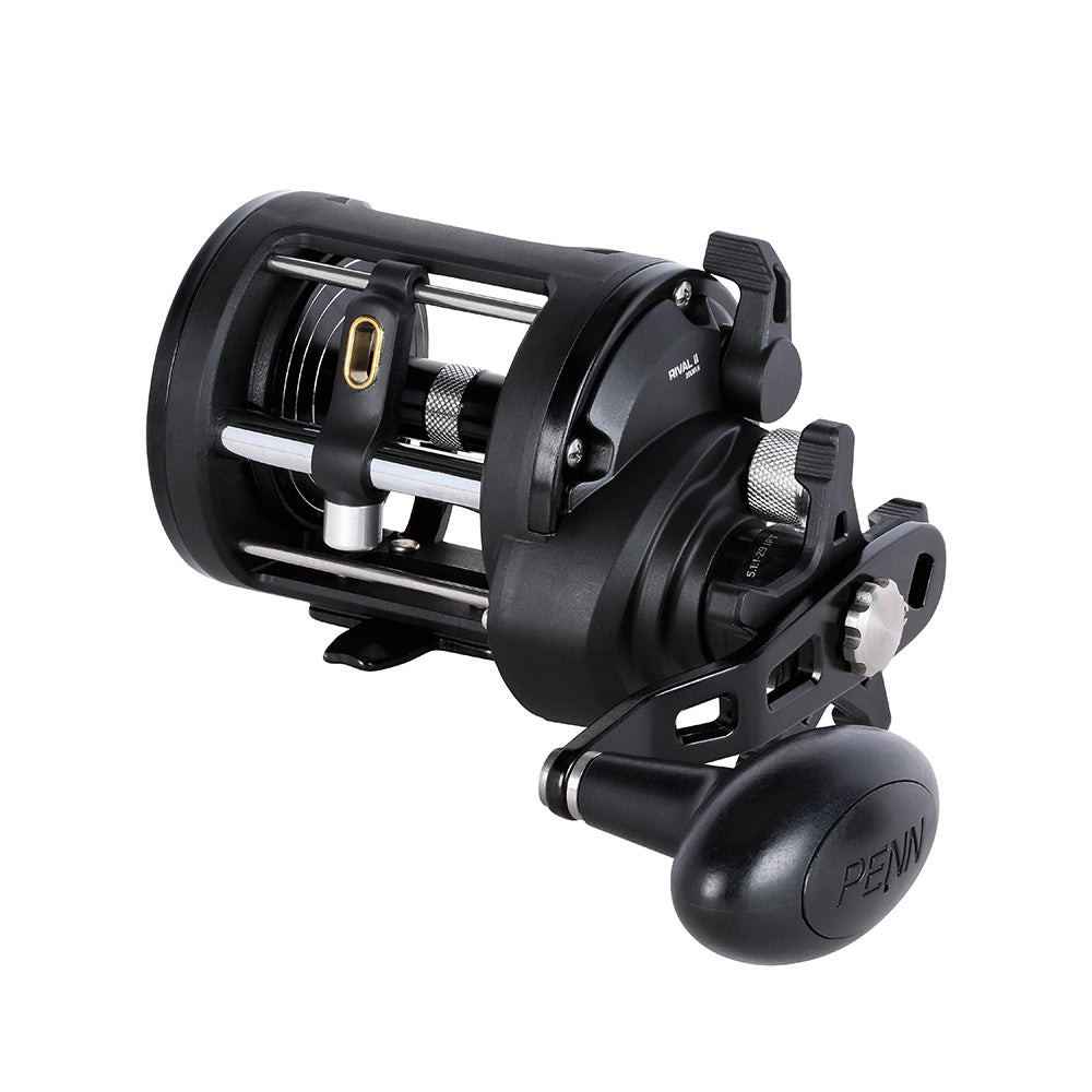 PENN Rival II 20 Level Wind Left Hand Conventional Reel - graphite frame, HT-100 drag