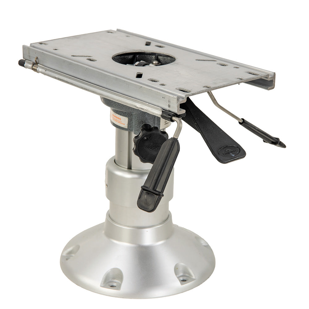 Springfield 2-7/8 inch heavy-duty adjustable Mainstay boat seat pedestal package with anodized aluminum base and Trac-Lock swivel