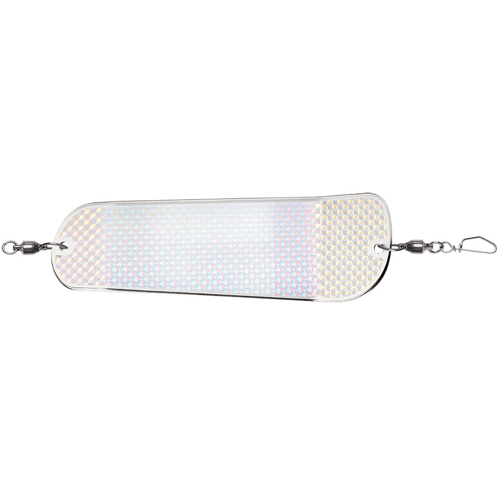 Luhr-Jensen Money Roll Flasher 8-1/4 inch Chrome Scale trolling flasher with UV Bright finish and ball bearing swivels