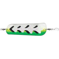 Luhr-Jensen Money Roll Flasher 8-1/4 inch Glow Biohazard trolling flasher with UV bright finish and Everglo glow finish