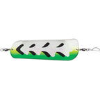 Luhr-Jensen Money Roll Flasher 8-1/4 inch Glow Biohazard trolling flasher with UV bright finish and Everglo glow finish