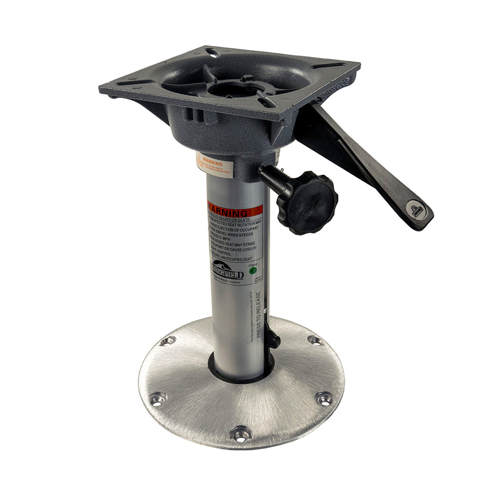 Springfield 2-3/8 inch Plug-In Locking 3-Piece Pedestal Package with Trac-Lock swivel mount and 9-inch base