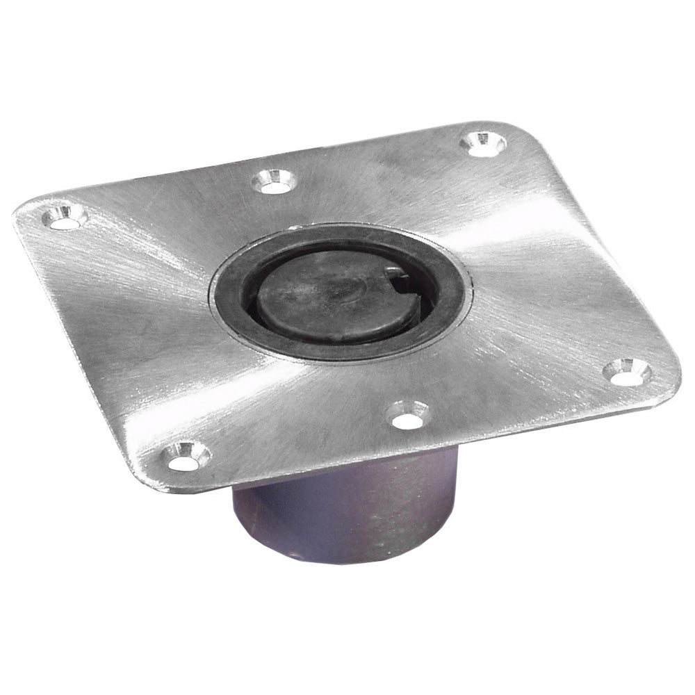 Springfield 2-3/8 inch Plug-In stainless steel square boat seat base 7x7 inch