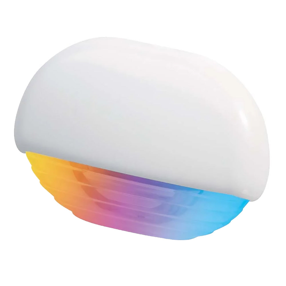 Hella Marine Apelo RGB Step Lamp recessed LED courtesy light in white, chrome, and stainless steel cap options