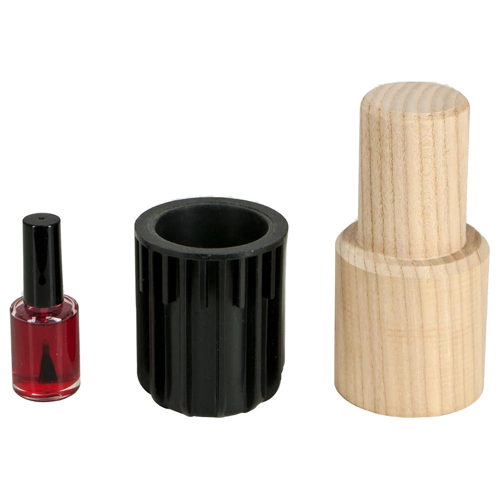 Springfield Spring-Lock 2 base repair kit with ribbed bushing, glue bottle, and wooden dowel mandrel