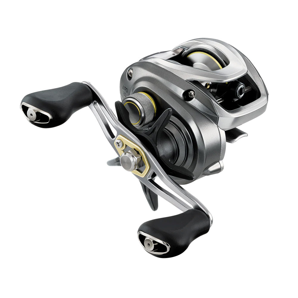Daiwa Aird 80H baitcasting reel with MagForce magnetic cast control and 90mm swept handle