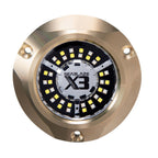 Lumitec SeaBlaze X3 LED Underwater Light bronze housing dual color white blue surface mount