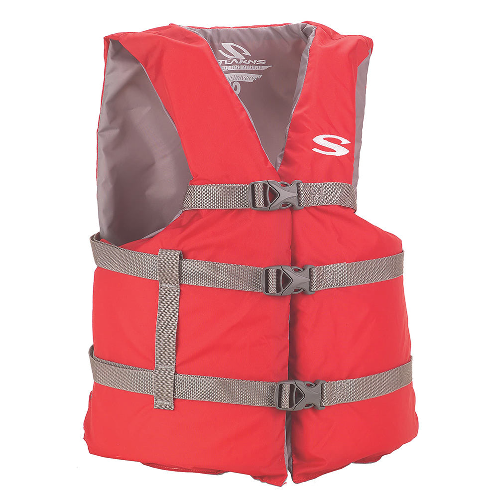 Stearns Adult Classic Red Type 3 PFD Life Vest universal fit 30-52 inch chest USCG approved