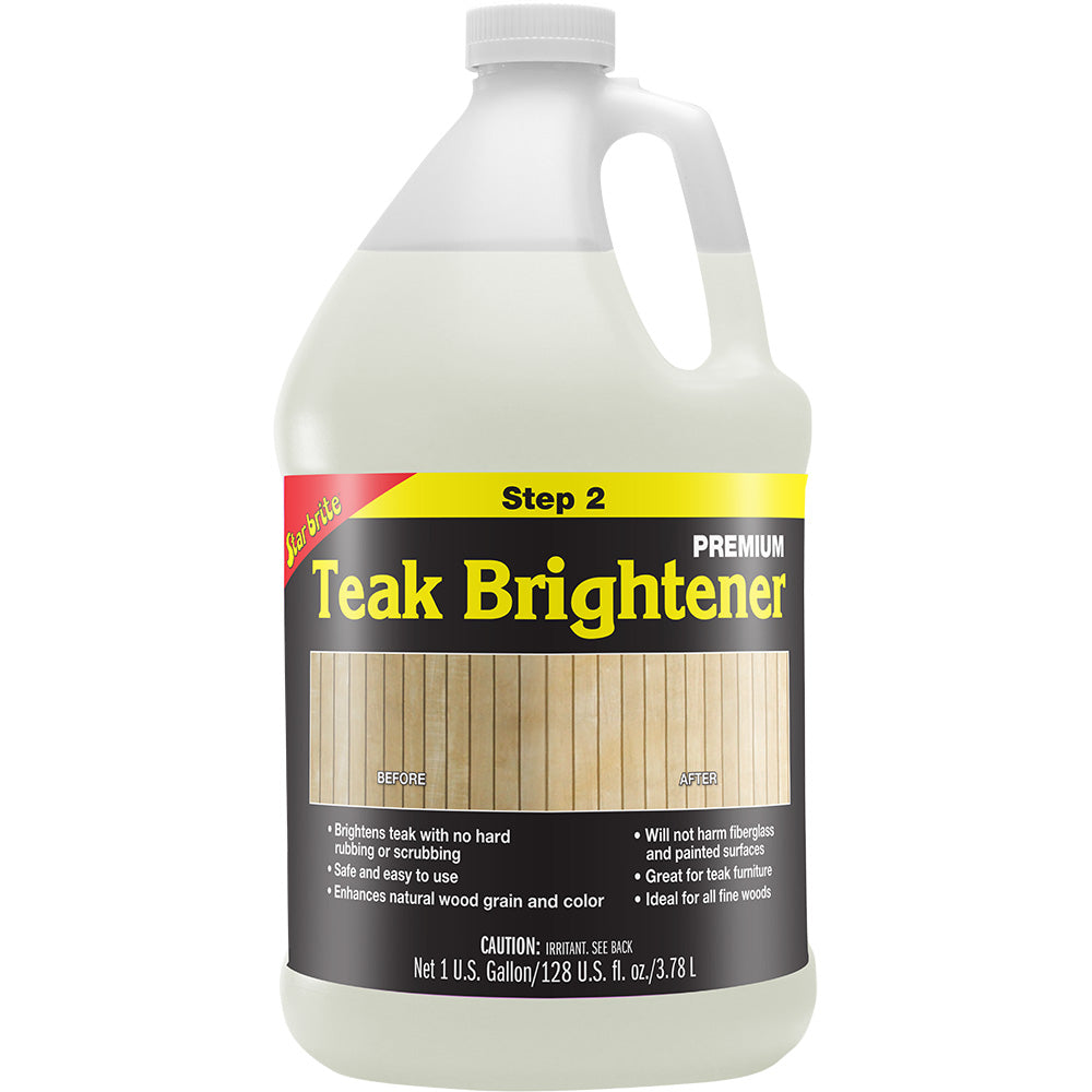 Star brite Premium Teak Brightener 1 Gallon for restoring weathered teak on boats and furniture