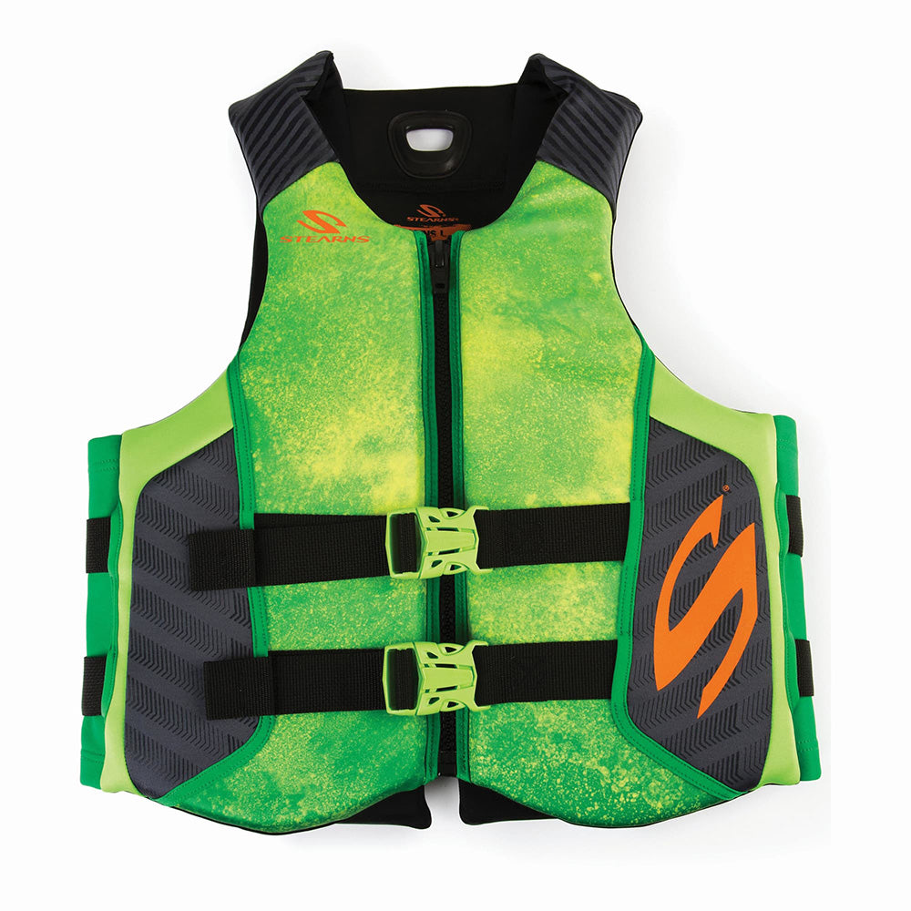 Stearns Adult Hydroprene Life Vest Green Medium Coast Guard Approved PVC Foam