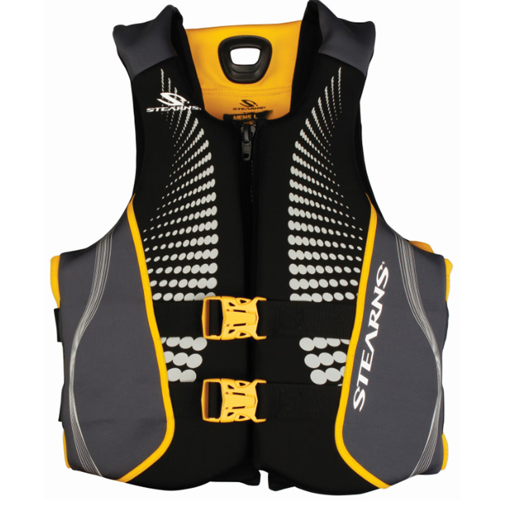 Stearns Adult Hydroprene Life Vest in Gold size Large, Coast Guard approved PFD with ride-up tabs and dry ring