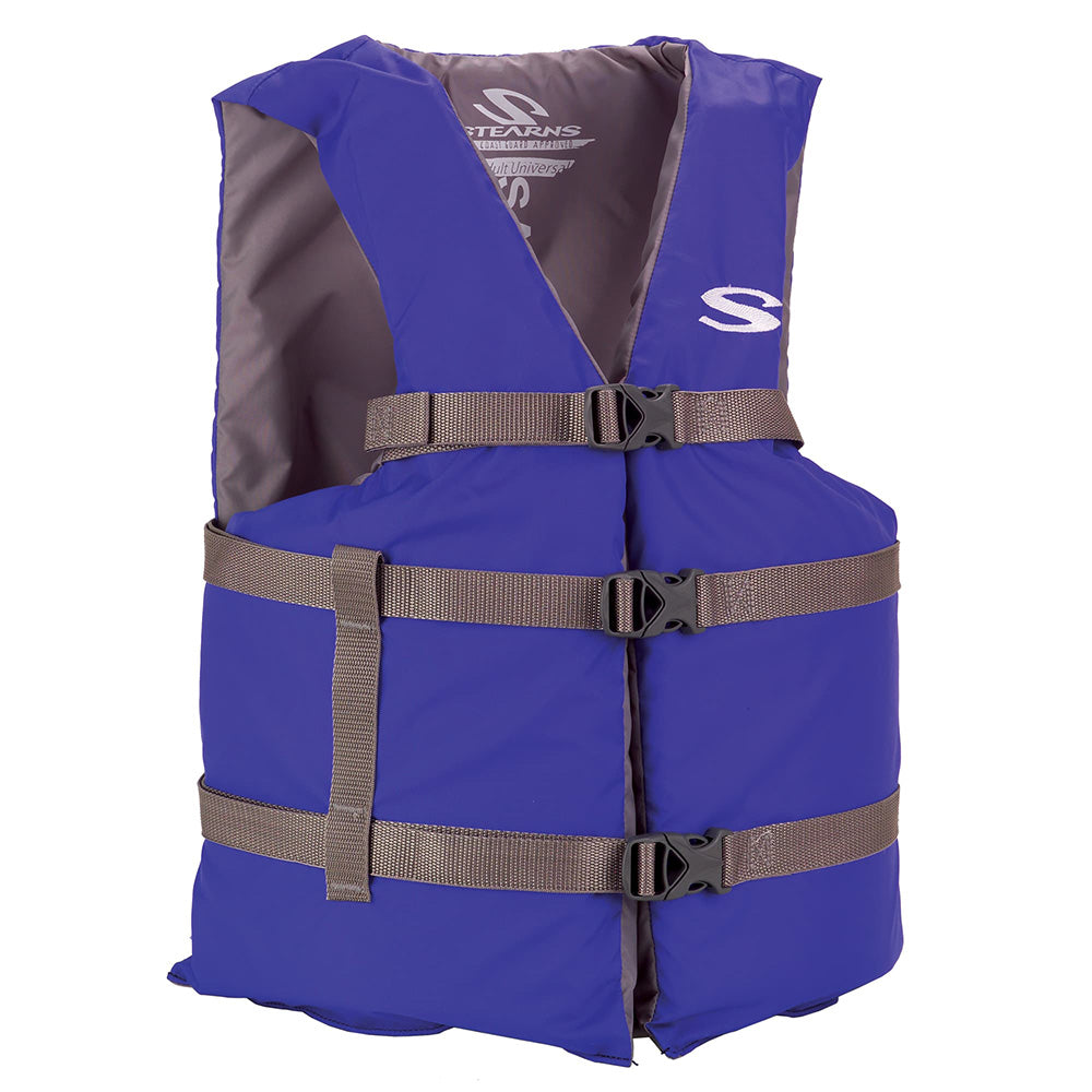 Stearns Adult USCG Approved Type III PFD Life Vest in Blue – Oversized Fit for 52 to 62 Inch Chest