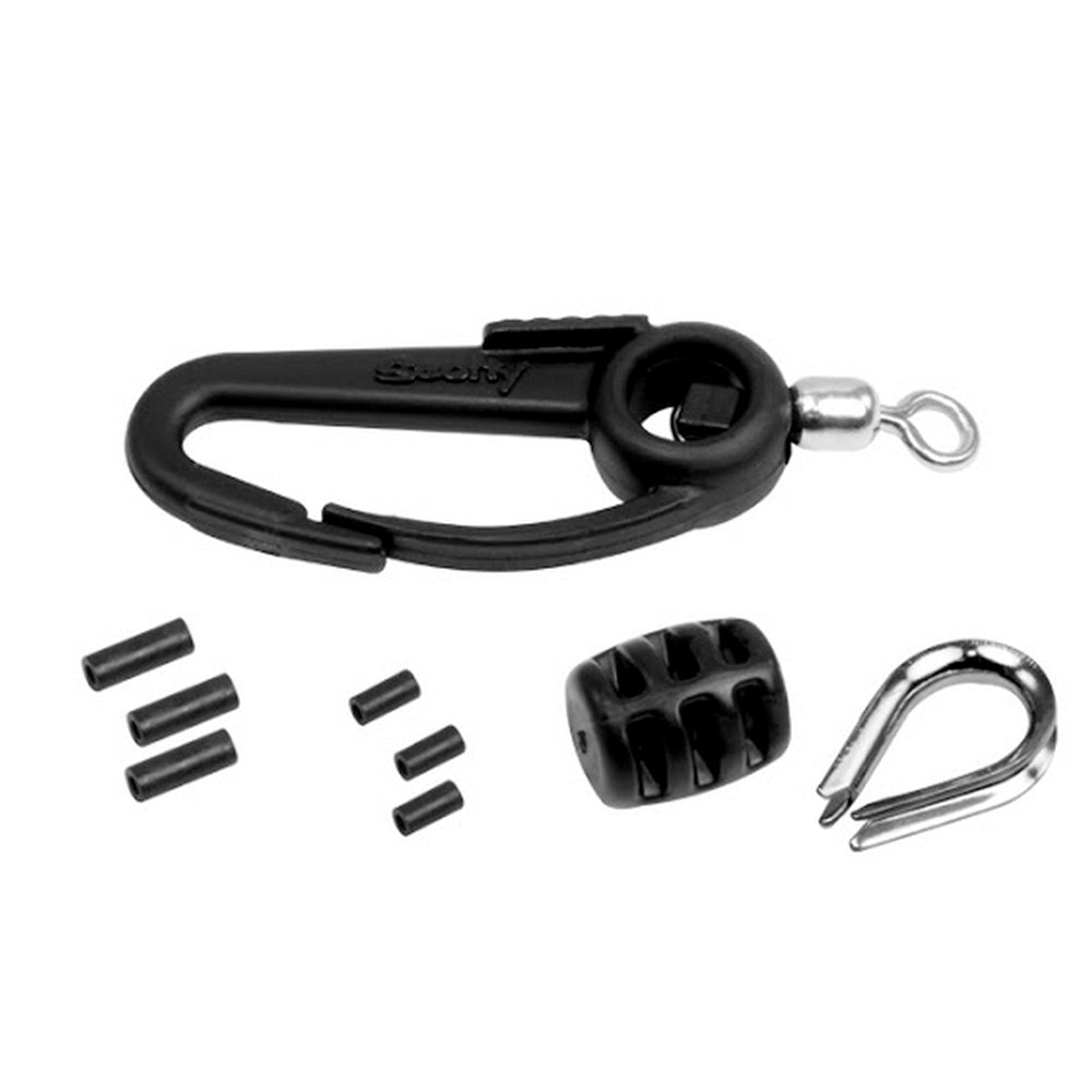 Scotty 1154 Snap Terminal Kit with swivel hook, stainless steel thimble, and brass connector sleeves