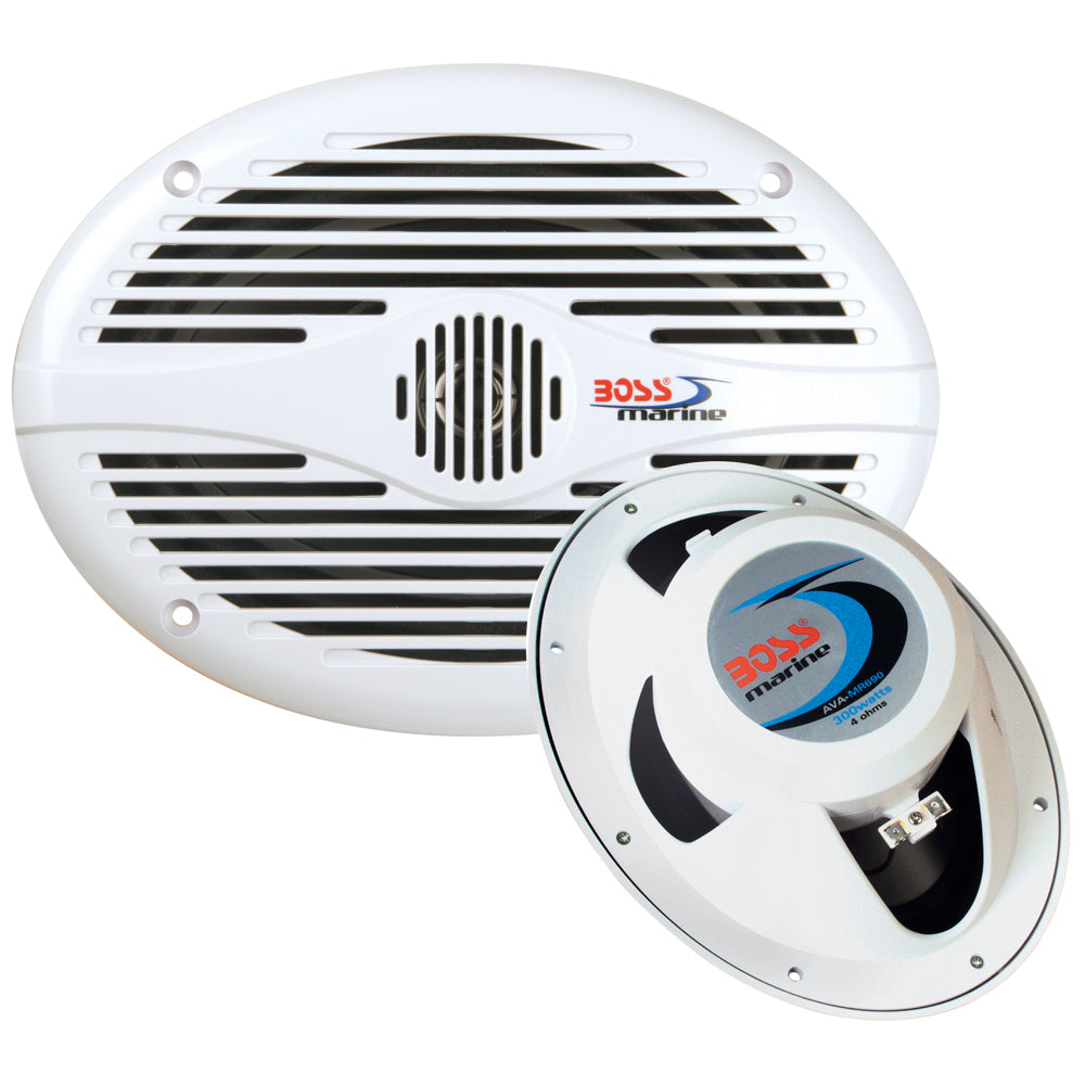 Boss Audio MR690 6x9 White Marine Oval Speakers 350W Pair