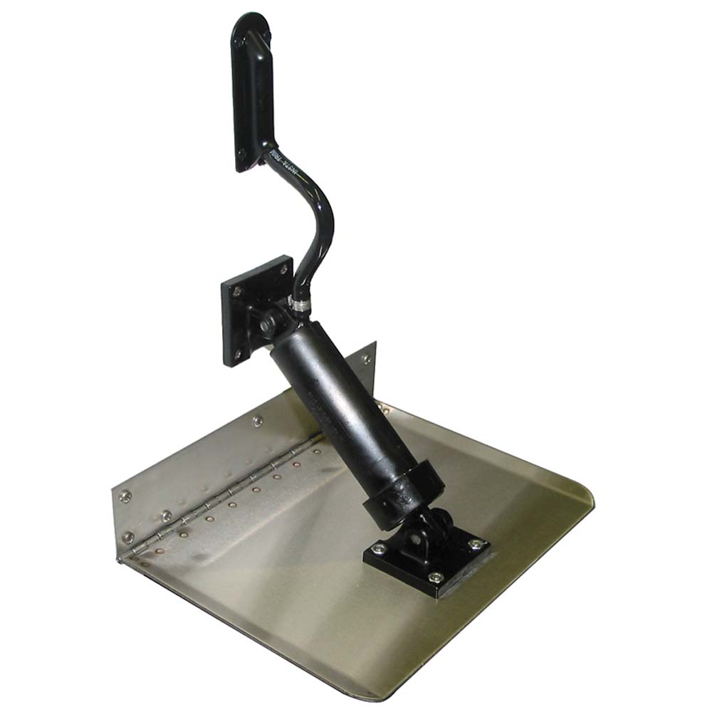Boat Leveler 18 x 8 inch hydraulic trim tab set with stainless steel tabs and ABS motor cover
