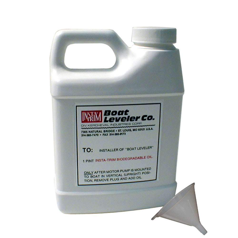 Boat Leveler biodegradable hydraulic oil and funnel kit for trim tab motor pump