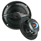 Boss Audio MR50B 5.25" black 2-way marine speakers with UV-resistant polymer grille, sold as a pair
