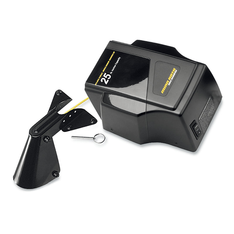 Minn Kota DeckHand 25 electric anchor winch with remote-mountable davit, 25-lb capacity, 12-volt operation
