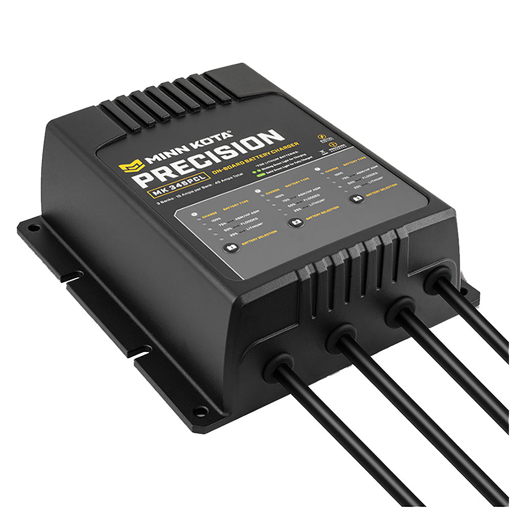 Minn Kota MK-345 PCL 3-bank 15-amp lithium optimized on-board battery charger