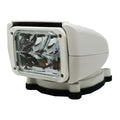 ACR RCL-85 compact LED searchlight with wireless handheld remote, white ASA housing, mounted on marine vessel