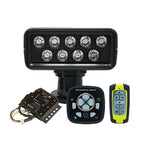 ACR RCL-100 LED Black Searchlight with URP-103 Wired Point Pad, URC-104 Master Controller, and URH-103 Wireless Handheld Remote