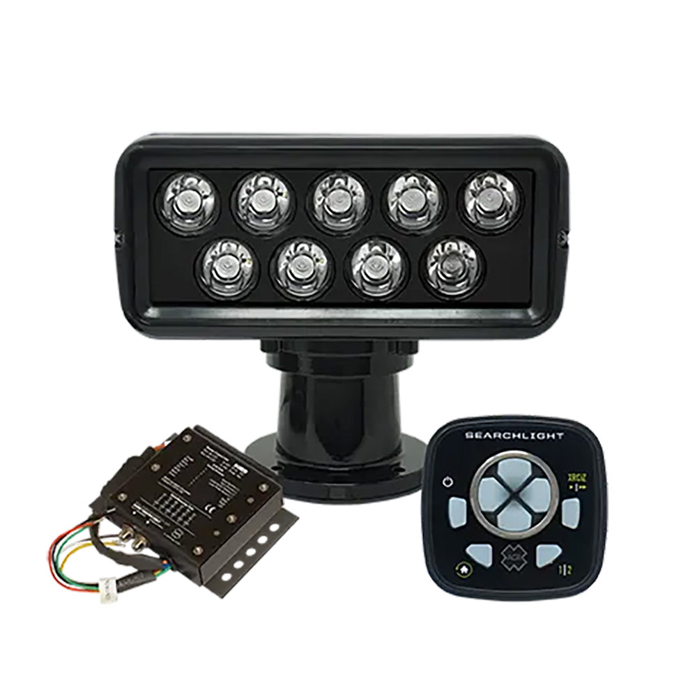 ACR RCL-100 LED Black Searchlight with URP-103 Wired Point Pad and URC-104 Master Controller, 220000 candela 12/24V