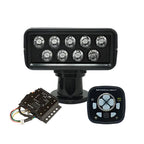 ACR RCL-100 LED Black Searchlight with URP-103 Wired Point Pad and URC-104 Master Controller, 220000 candela 12/24V