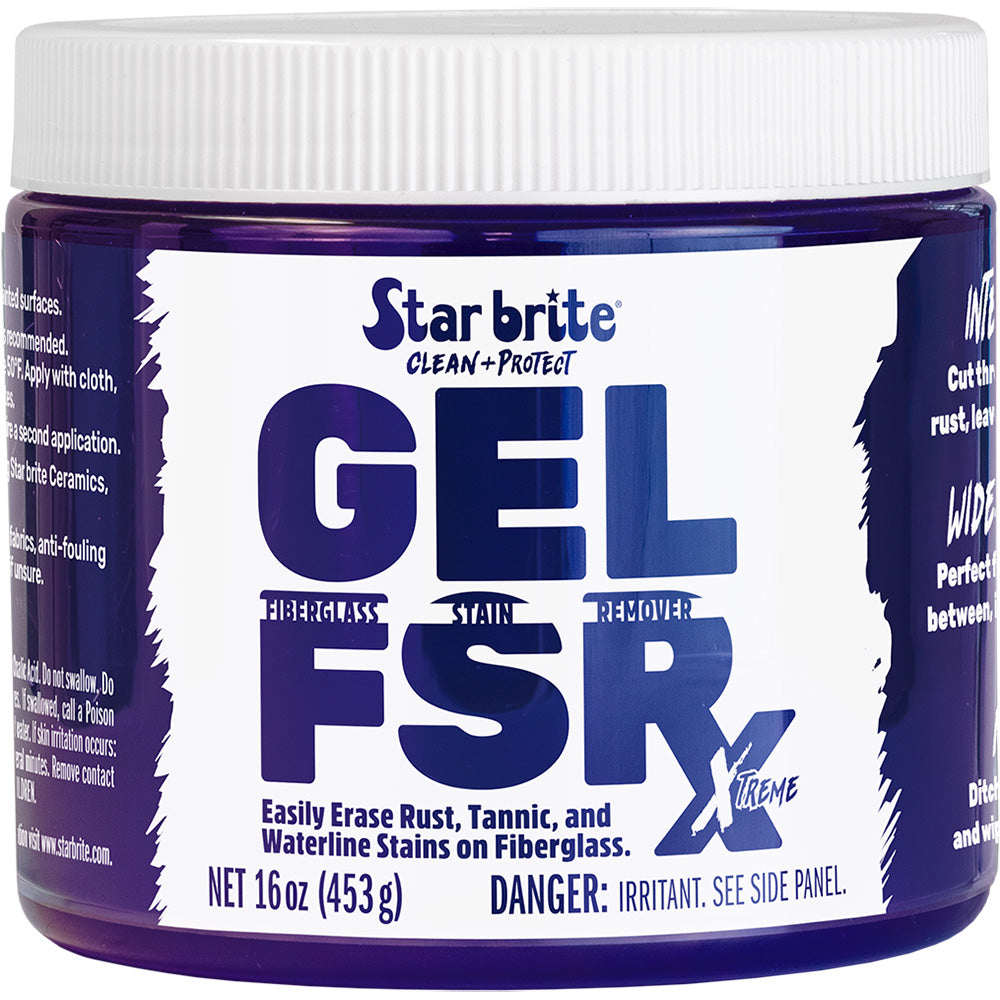 Star brite GEL FSR Xtreme Fiberglass Stain Remover 16 oz bottle for rust and waterline stains on boats and RVs