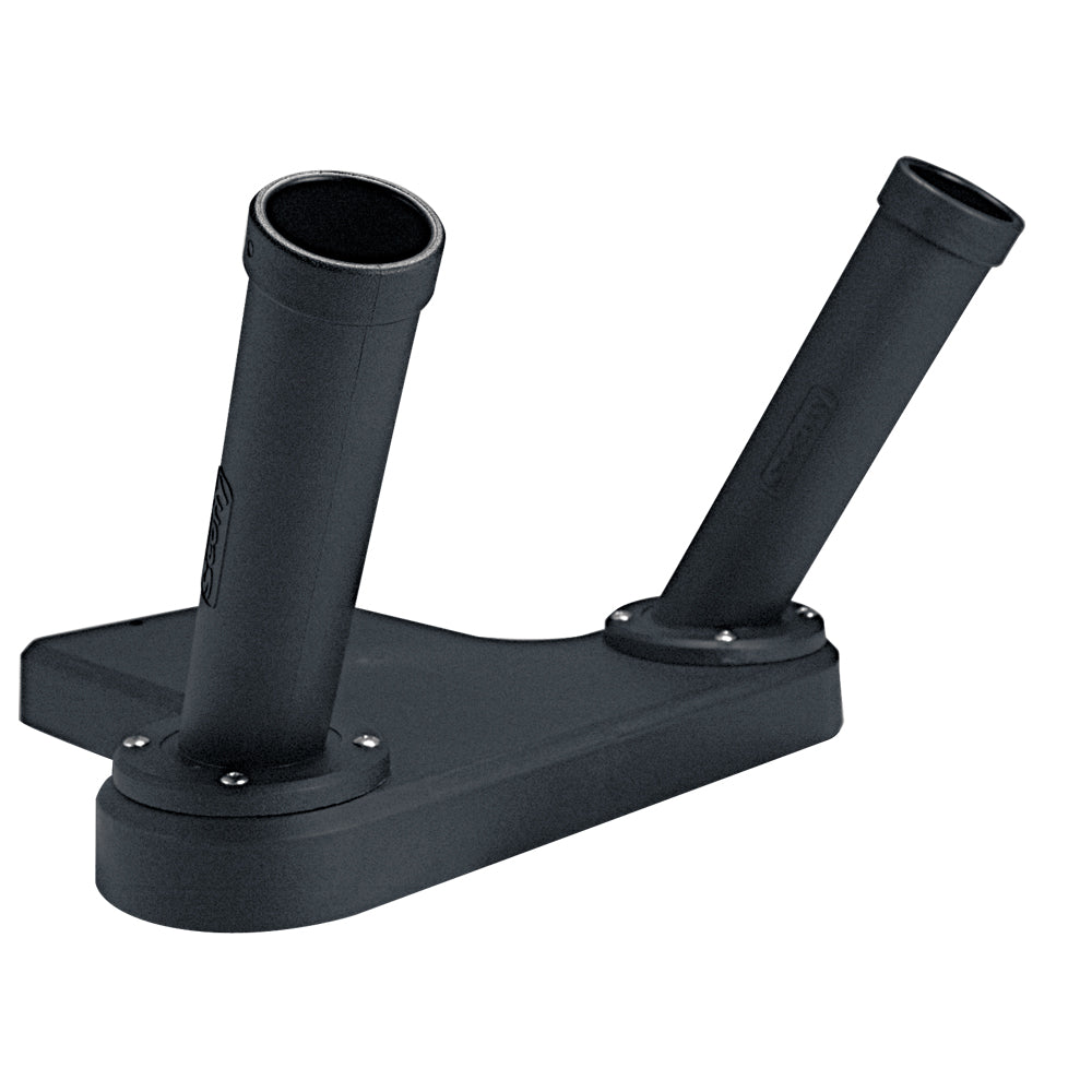 Scotty 247 Dual Rod Holder 10-inch tube style for two rods with No. 1026 Pedestal Swivel Mount