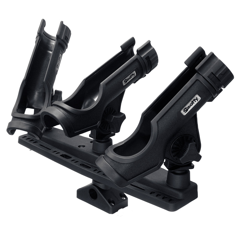 Scotty Triple Rod Holder with 3 No. 230 Power Lock Rod Holders and built-in lure rack