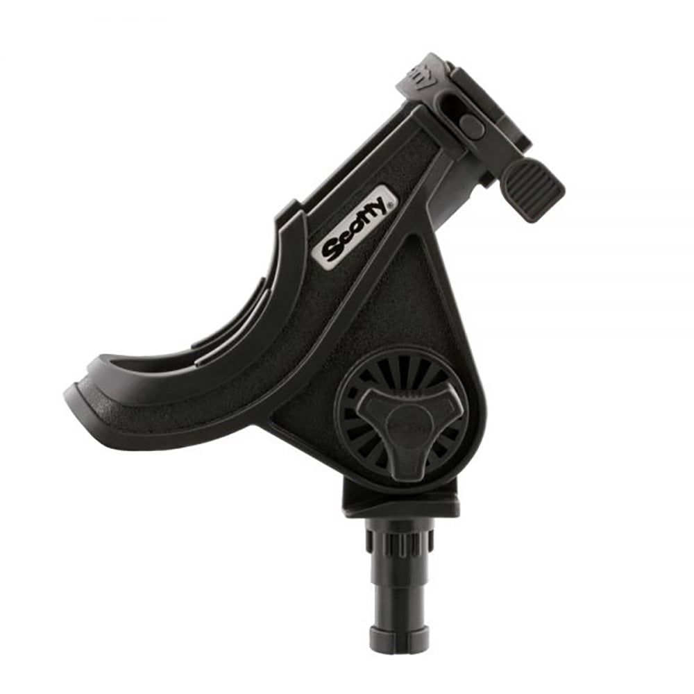 Scotty Baitcaster Spinning Rod Holder without mount showing cushioned cradle and front spinning reel slot