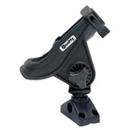 Scotty 280 Bait Caster Spinning Rod Holder with 241 Deck Side Mount in Black and White