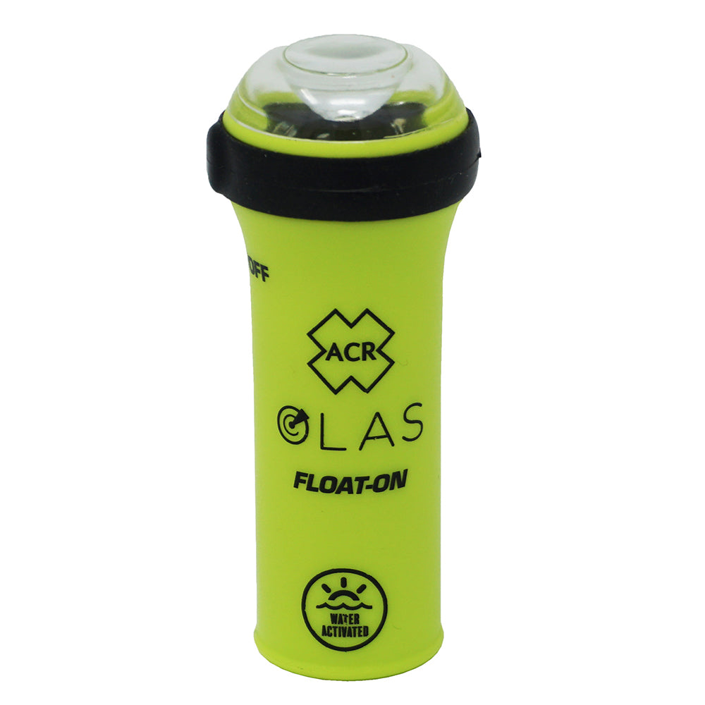 ACR OLAS Float-On Light buoyant water-activated MOB strobe and LED flashlight with USB charging cable and lanyard