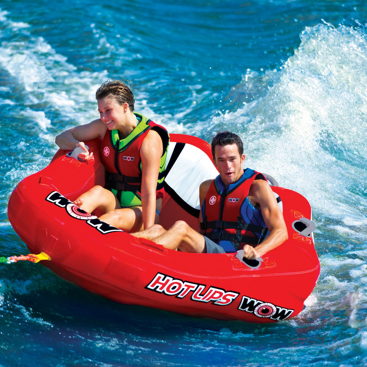 WOW Sports Hot Lips 2 Person Towable Water Tube For Pool and Lake