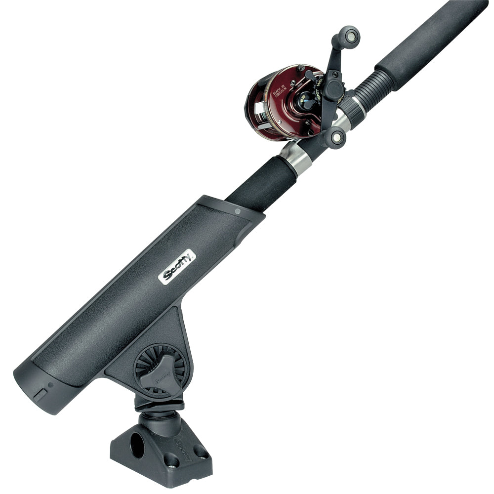Scotty No. 350 Rodmaster II black rod holder with 241 deck and side mount